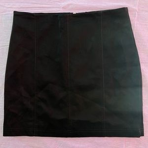 Black leather skirt